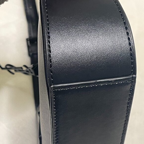 YSL Saint Laurent Le 5 a 7 Mini Leather Hobo Bag Purse - Black - Picture 7 of 11